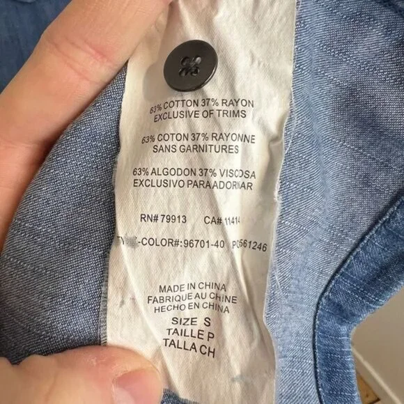 Motherhood Maternity Small Blue Denim Button Down Knee Length Dress Pregnancy - Picture 14 of 15